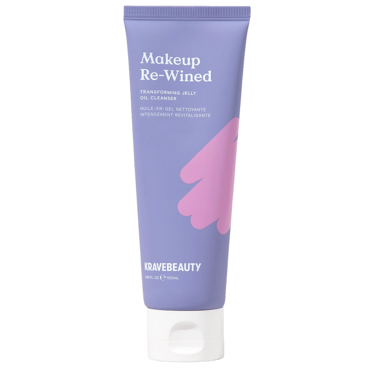 KraveBeauty front bottle shot showing Re-wined 100 mL for gentle makeup removal