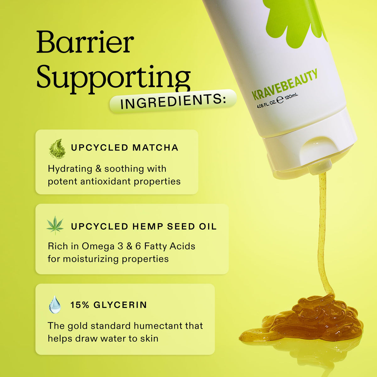 KraveBeauty matcha leaves image highlighting antioxidant ingredient benefit
