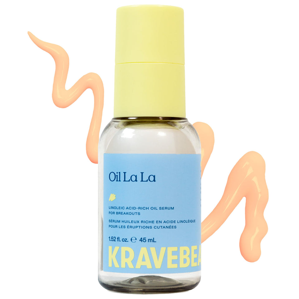 KraveBeauty Oil La La front packaging showing compact 45 mL bottle and brand