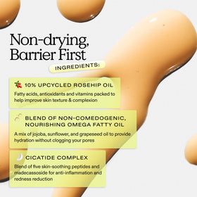 Close-up of KraveBeauty Oil La La label showing ingredient highlights and fragrance-free benefit