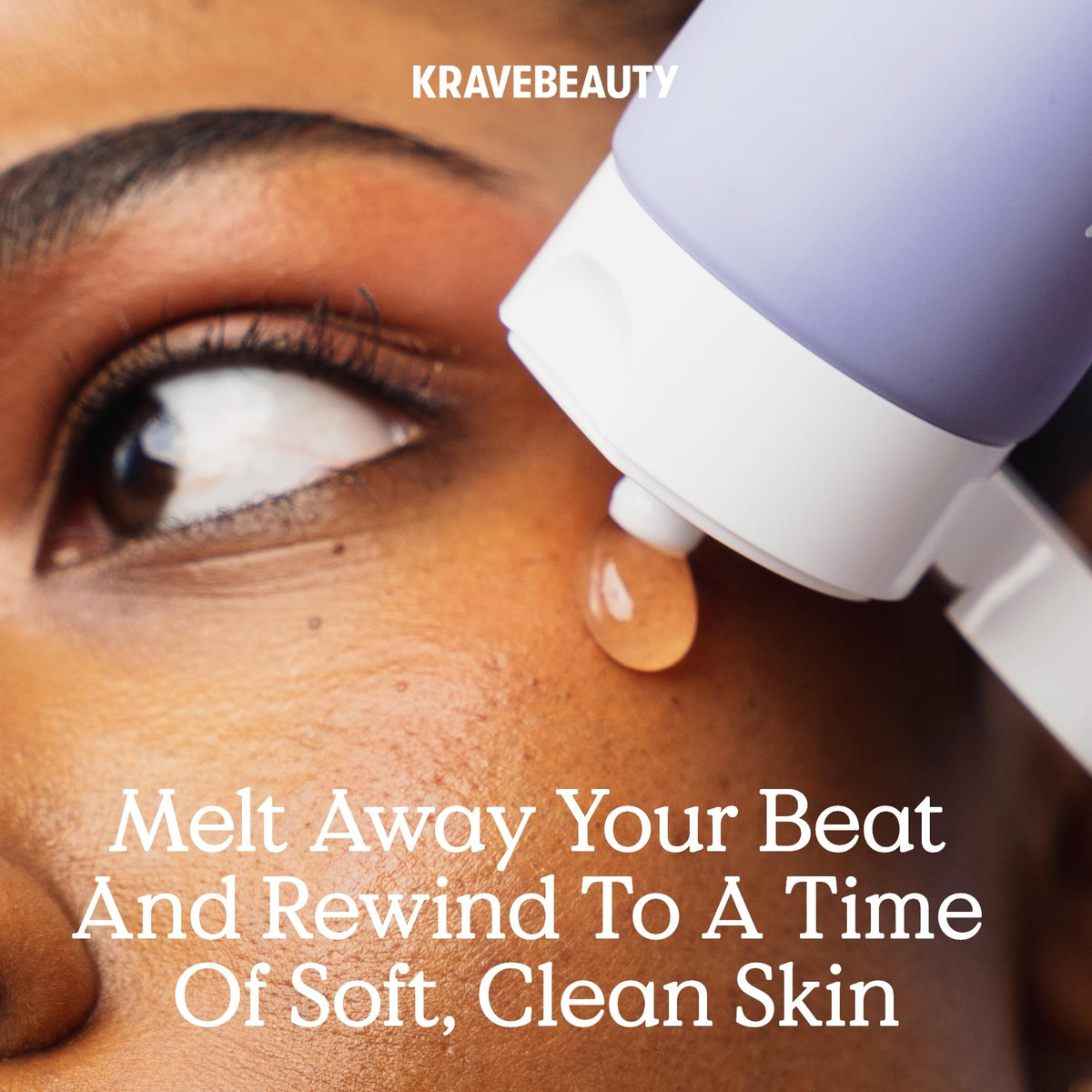 KraveBeauty gel-to-oil transformation illustrating easy emulsification and rinseability