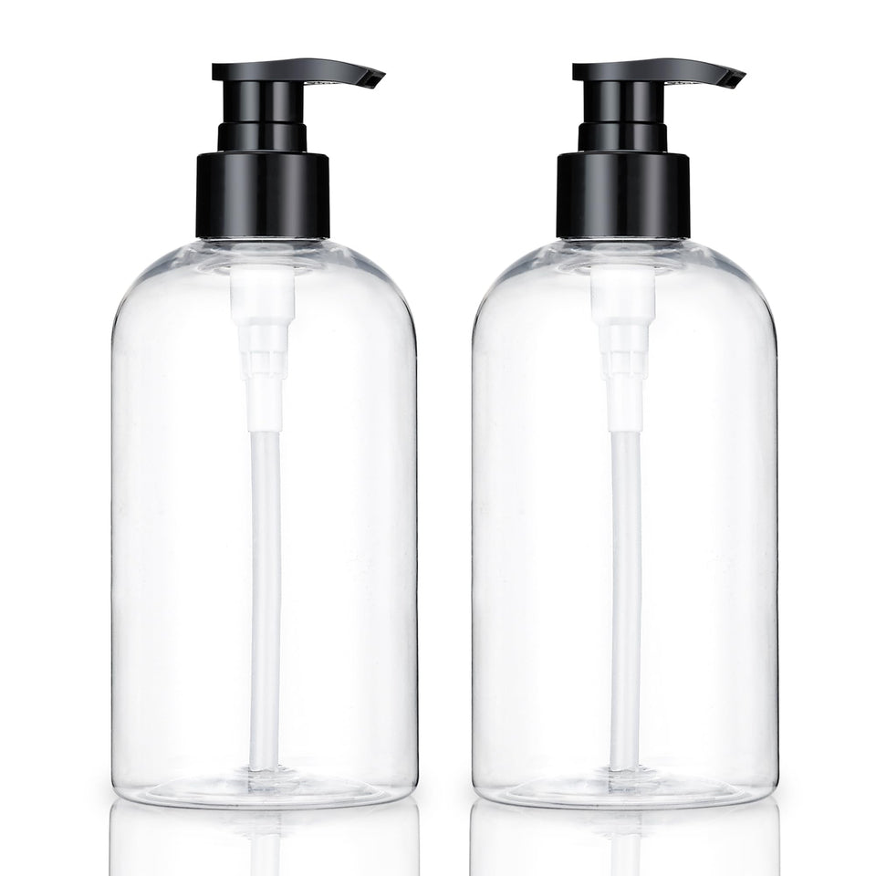 KREMORV front view two clear pump bottles showing compact design and benefit of visibility