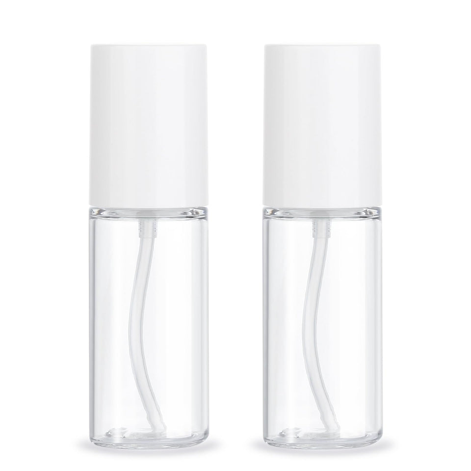 KREMORV front view of two clear pump bottles shows convenience and portability