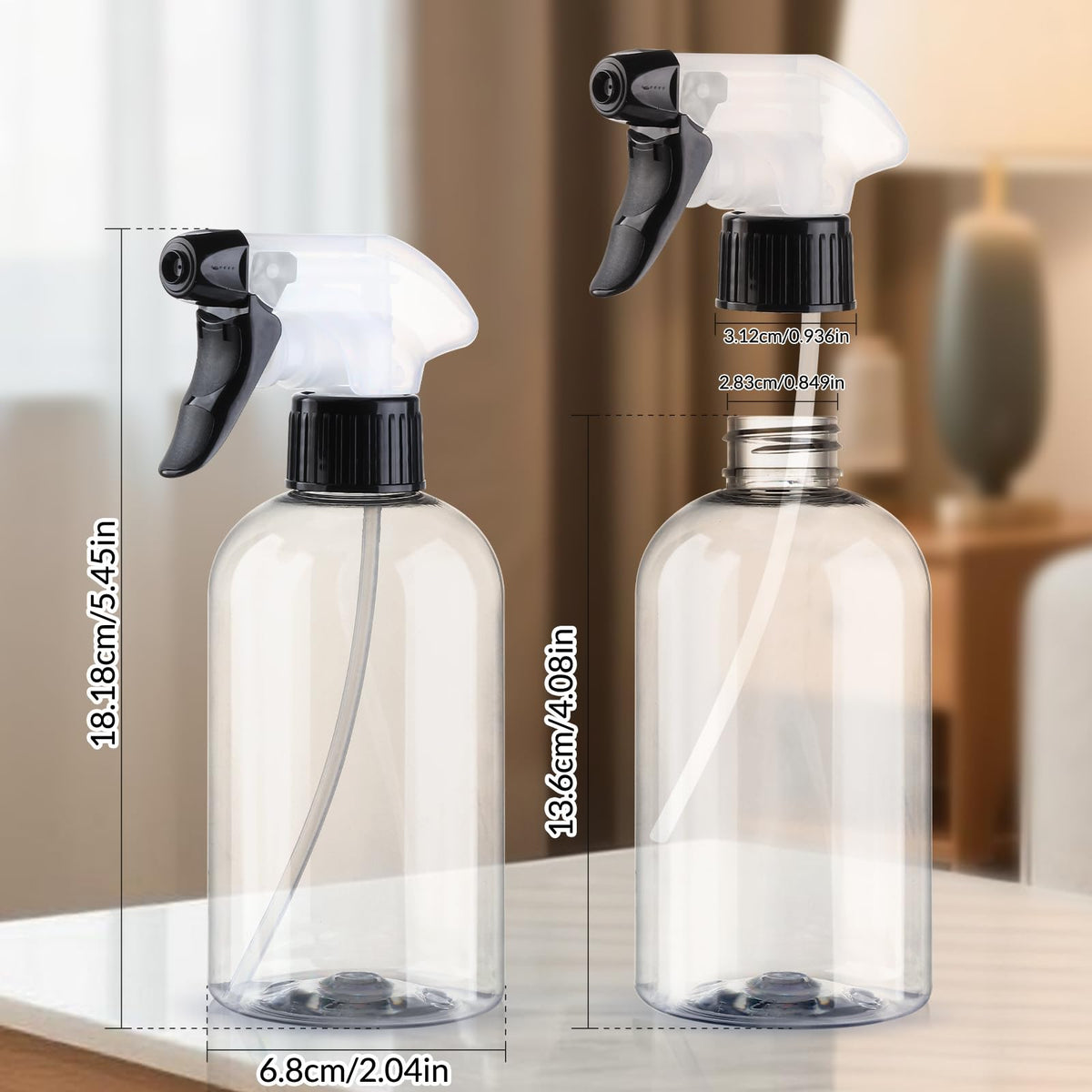 KREMORV clear spray head close-up showing adjustable nozzle benefit