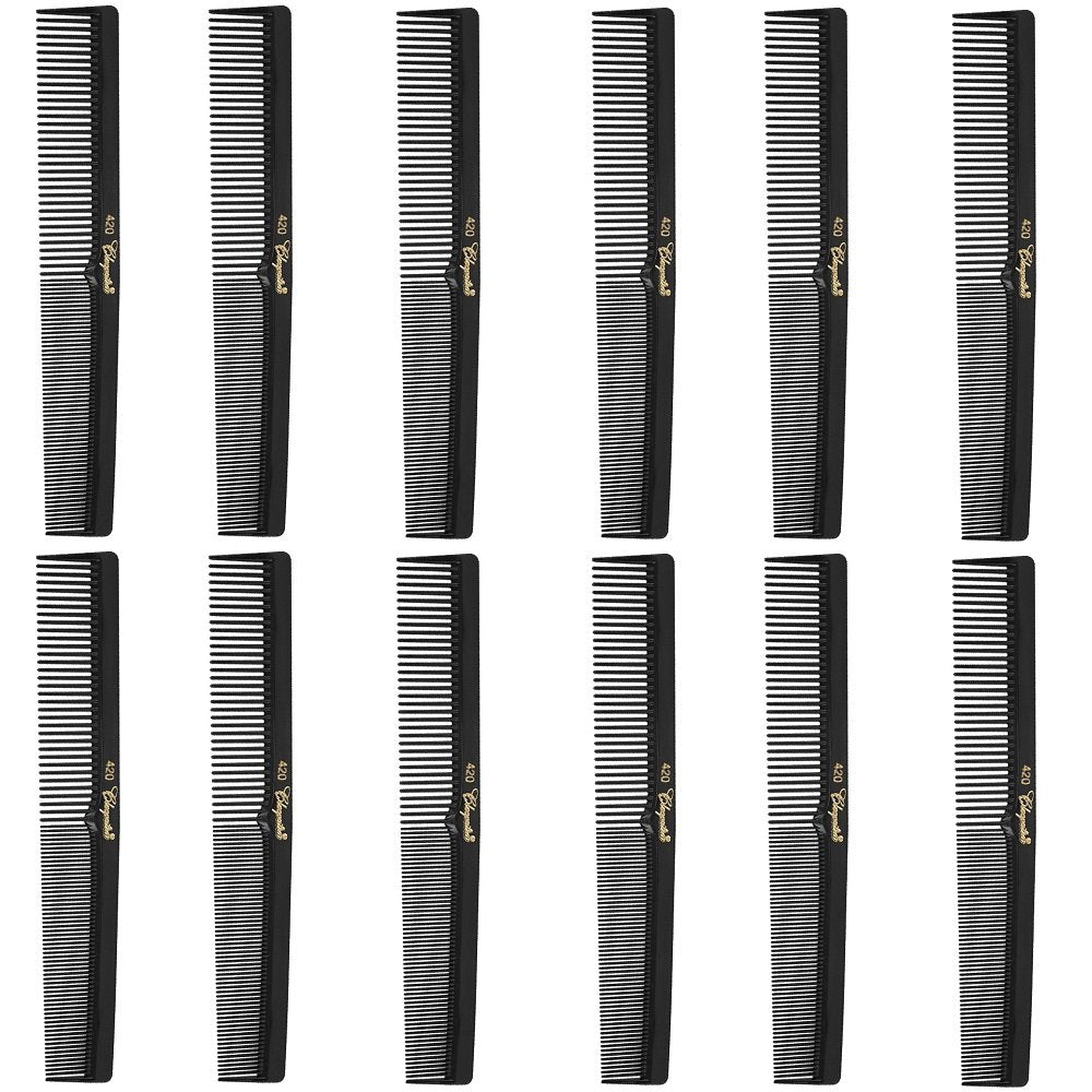 Krest Cleopatra comb 12-pack front view showing flat back and numbered ruler for precise sectioning