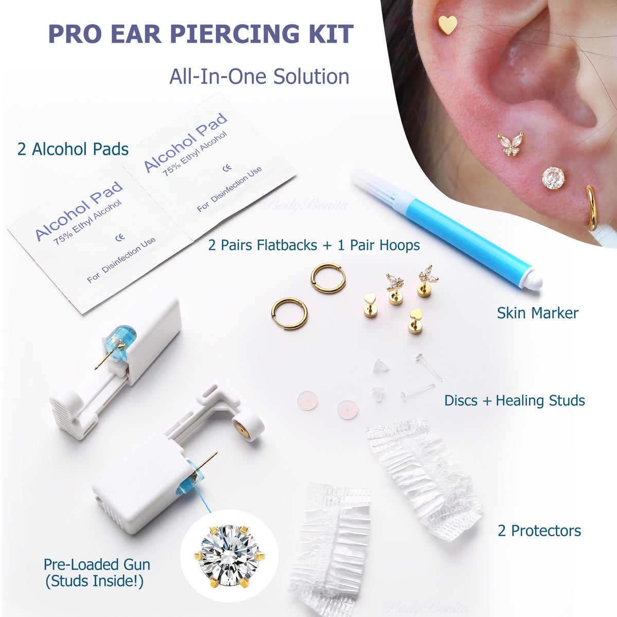 KRFY stud and flat back collection displayed for versatile post sizes and style benefit