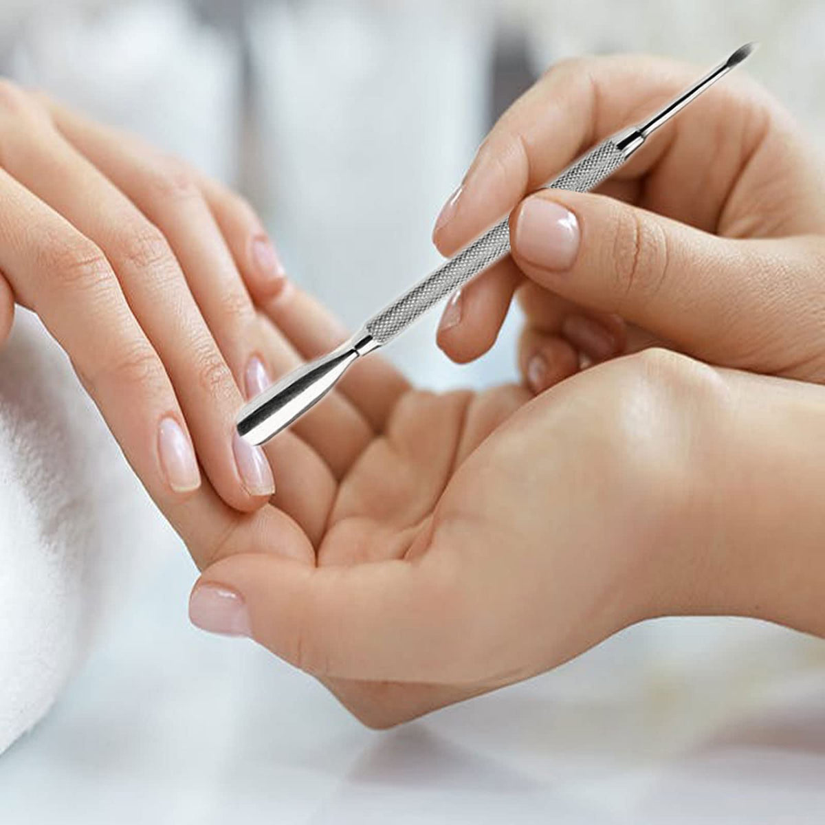 Krisp Beauty tools beside ruler showing compact size for travel and storage benefit
