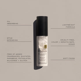 Kristin Ess powder being applied at roots to mattify and refresh hair