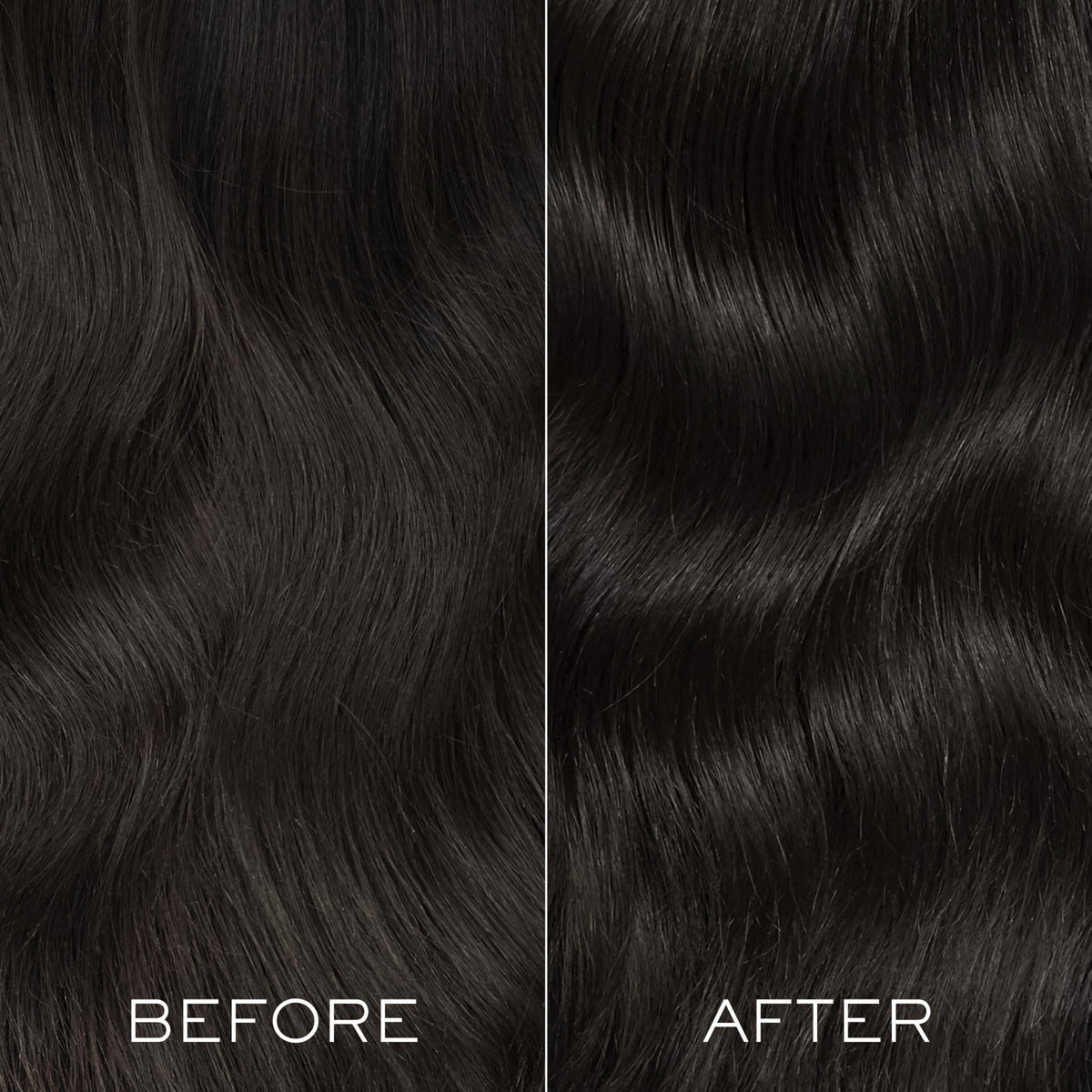 Kristin Ess before and after hair shine comparison emphasizing brighter color