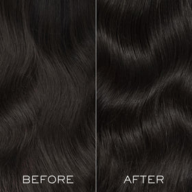 Kristin Ess before and after hair shine comparison emphasizing brighter color