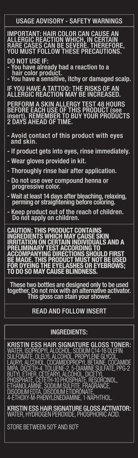 In-shower application of Kristin Ess gloss demonstrating quick in-home tone refresh