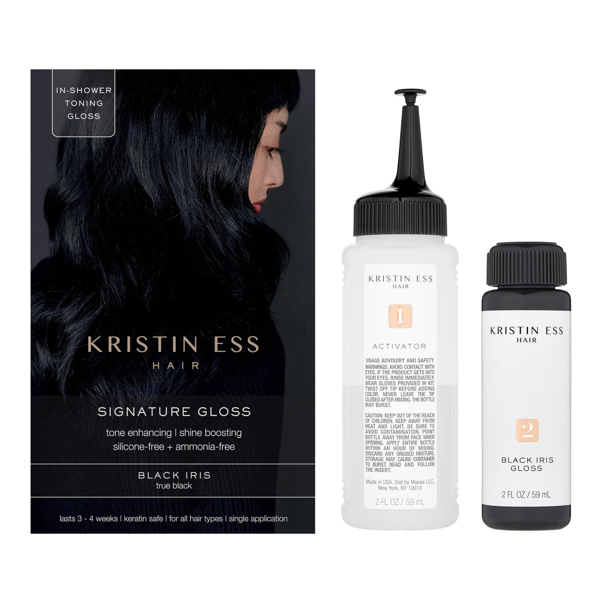 Kristin Ess gloss mixed and pouring, showing easy application benefit