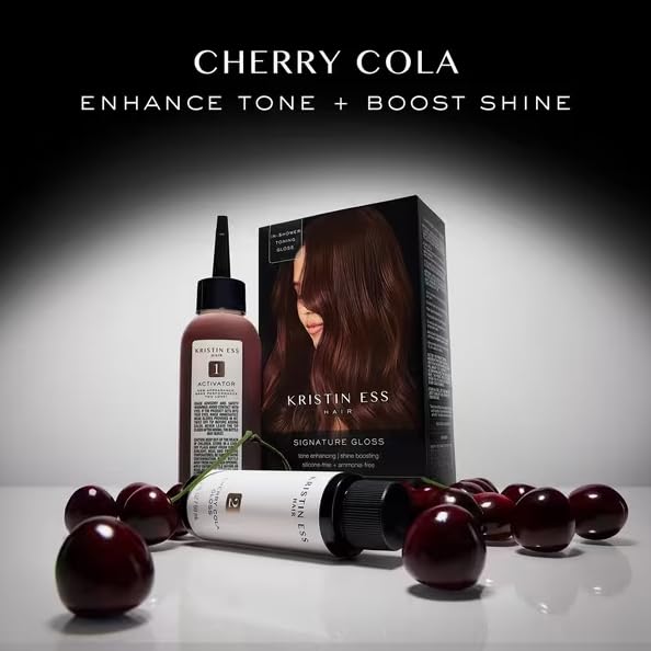 Kristin Ess glossy styled hair in lifestyle shot highlighting shine
