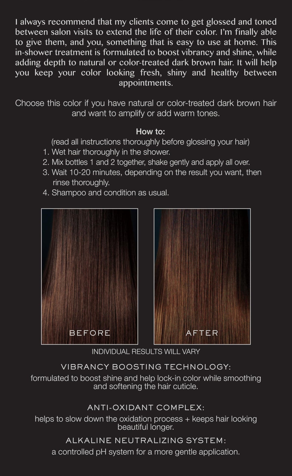 Kristin Ess application in shower demonstrating easy in-salon replacement