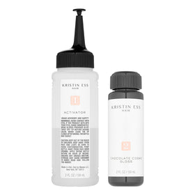 Kristin Ess bottle beside common items for size and contents comparison