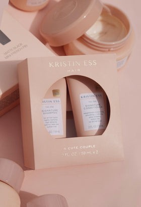 Kristin Ess conditioner cream closeup showing moisturizing texture for soft hair
