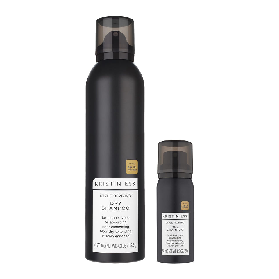 Kristin Ess front packaging showing full-size can and pear scent benefit