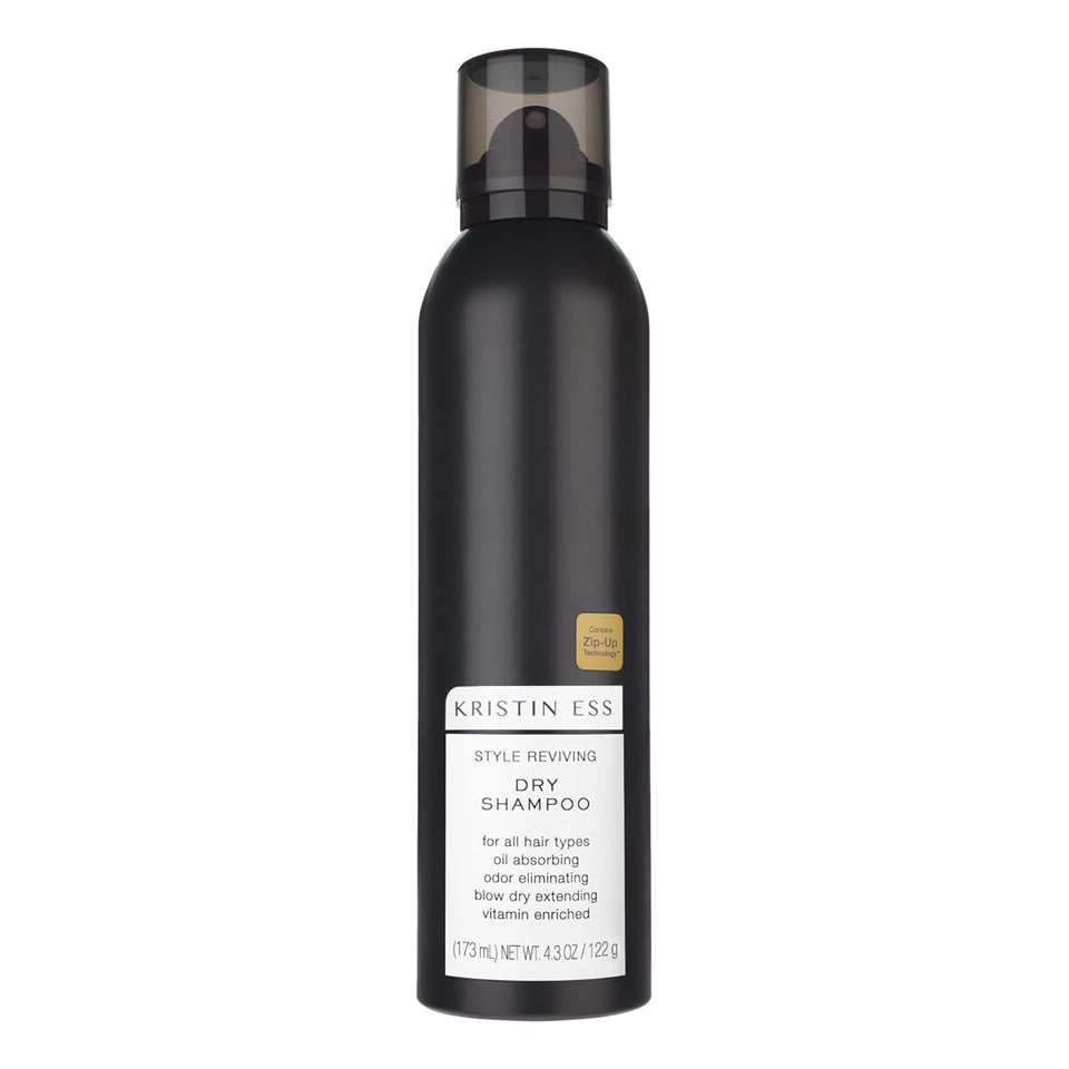 Kristin Ess front packaging showing volumizing dry shampoo and clean branding