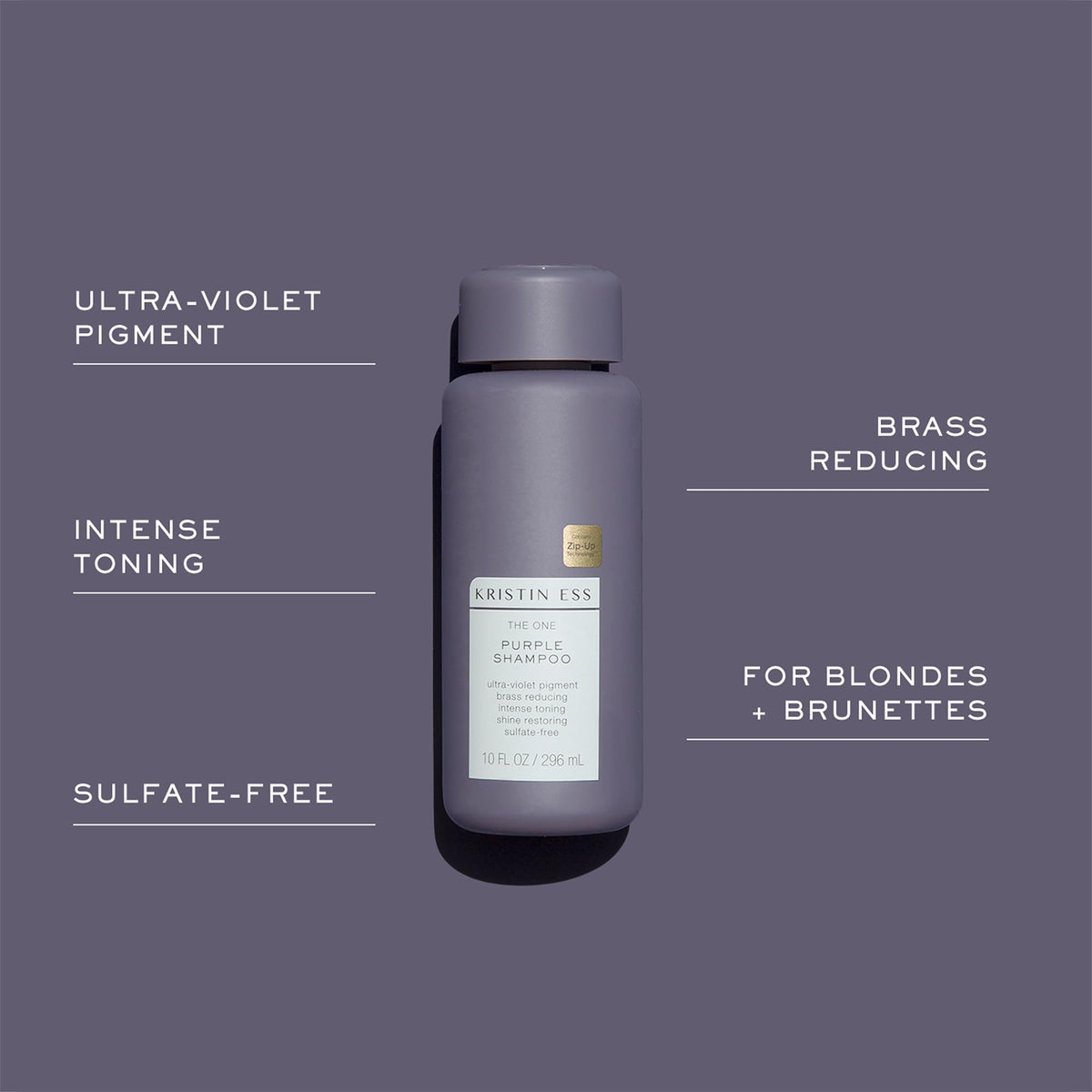 Kristin Ess purple shampoo lather close-up showing rich toning foam