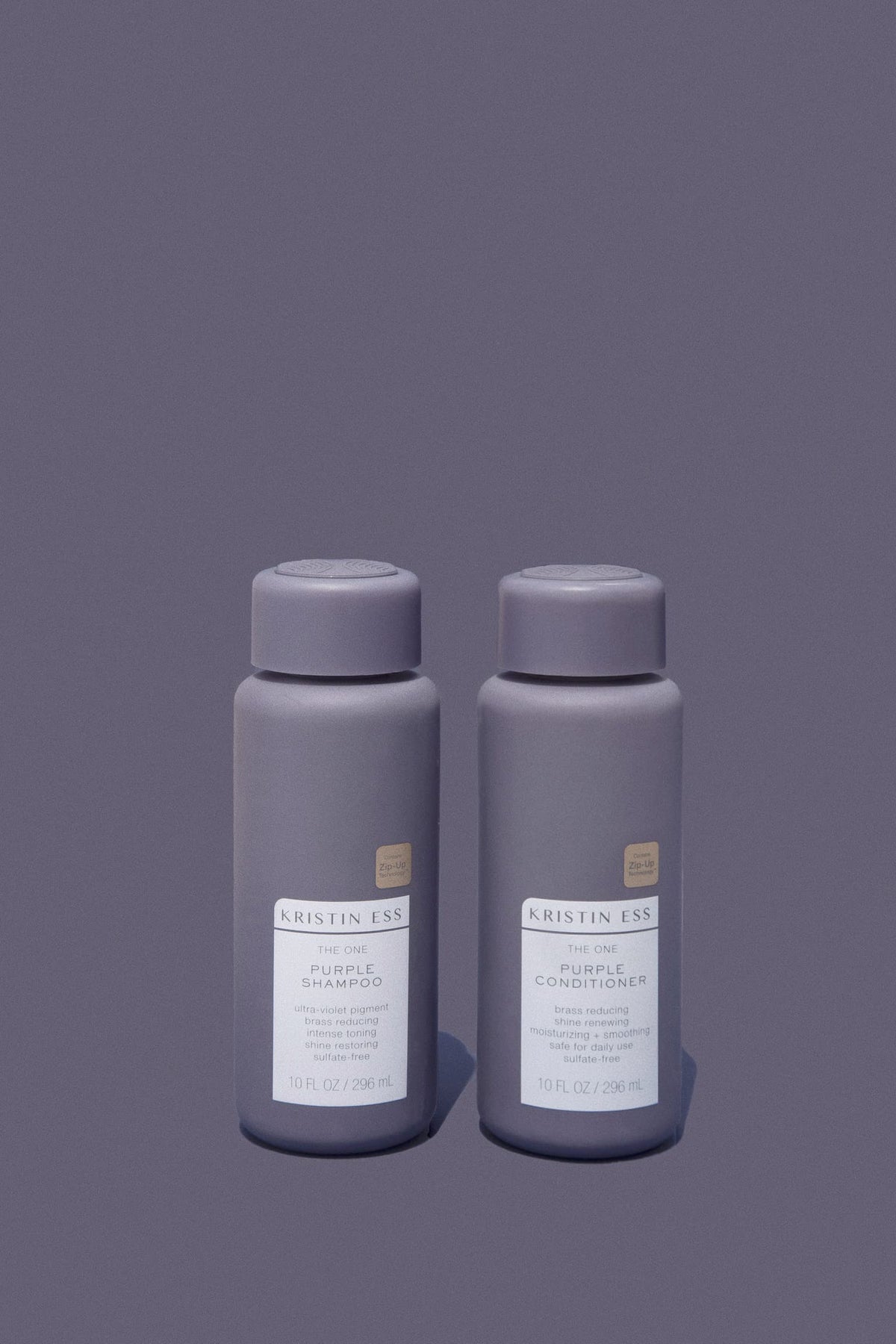 Kristin Ess shampoo texture close-up demonstrating rich violet pigment benefiting toning