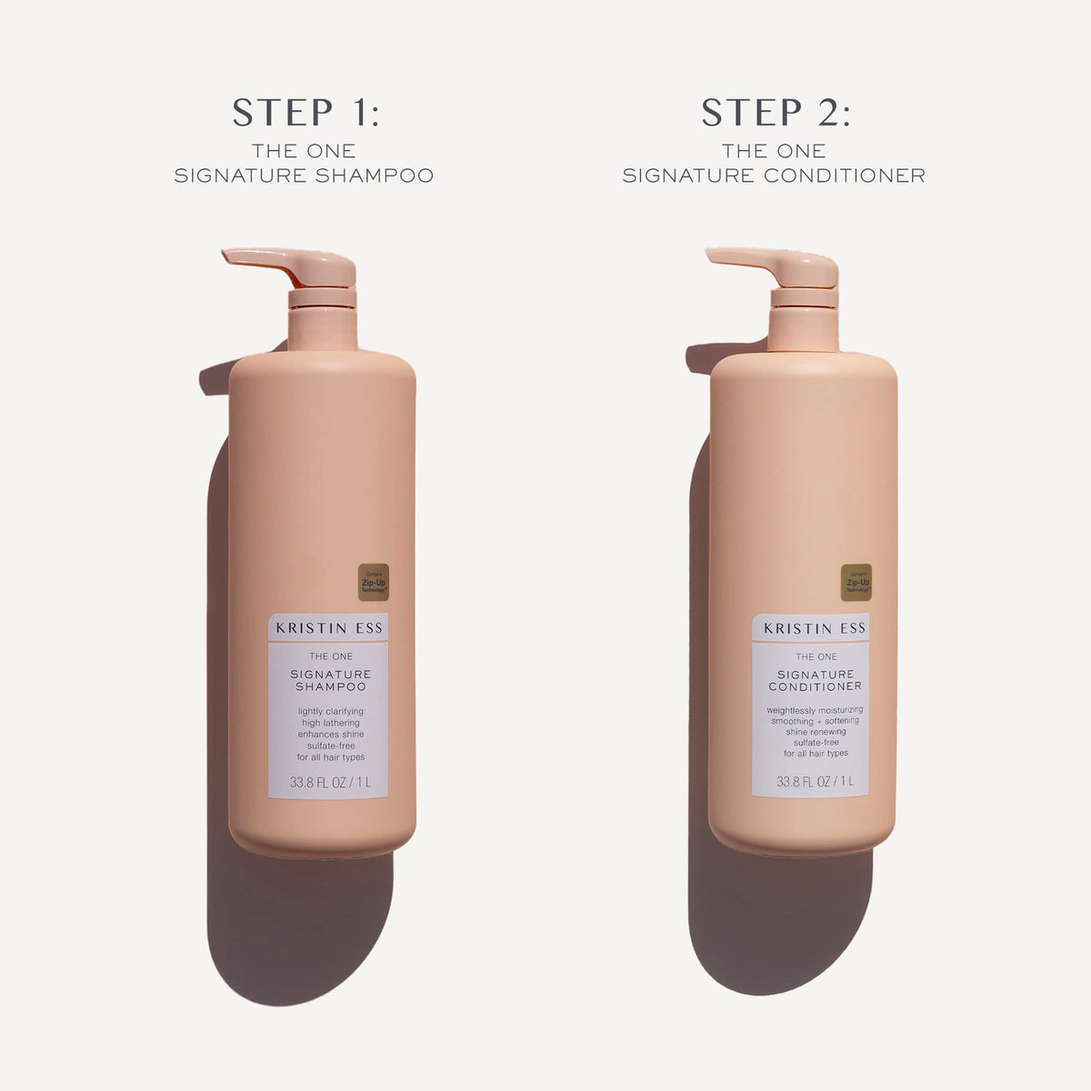 Kristin Ess shampoo cream texture highlighting gentle lather and cleansing benefit