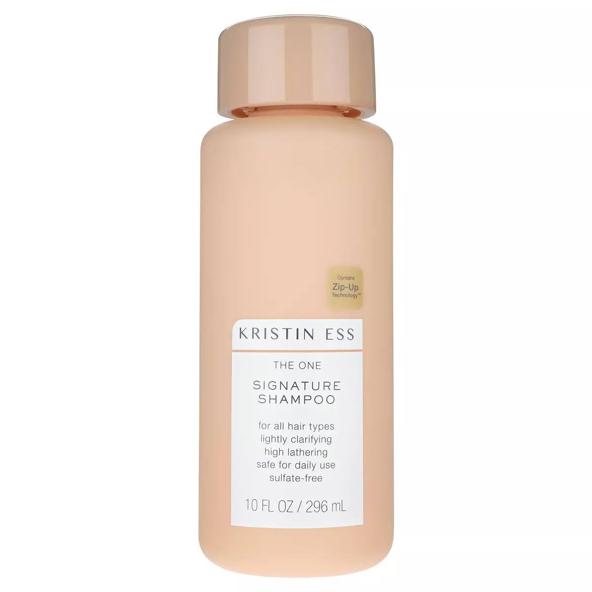 Kristin Ess shampoo front packaging showing bottle and benefit of moisture