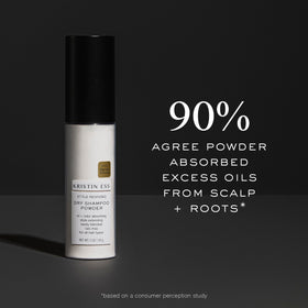 Kristin Ess travel size next to toiletry items for easy packing benefit