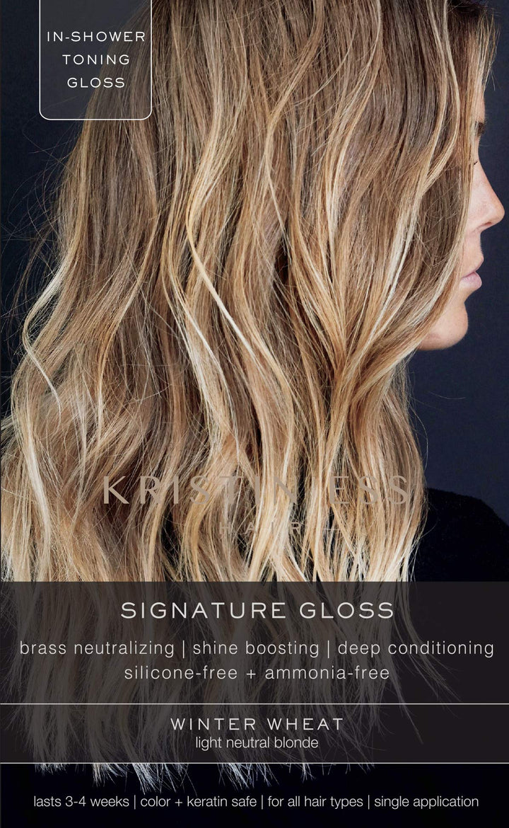 Kristin Ess front packaging showing Winter Wheat gloss and benefits