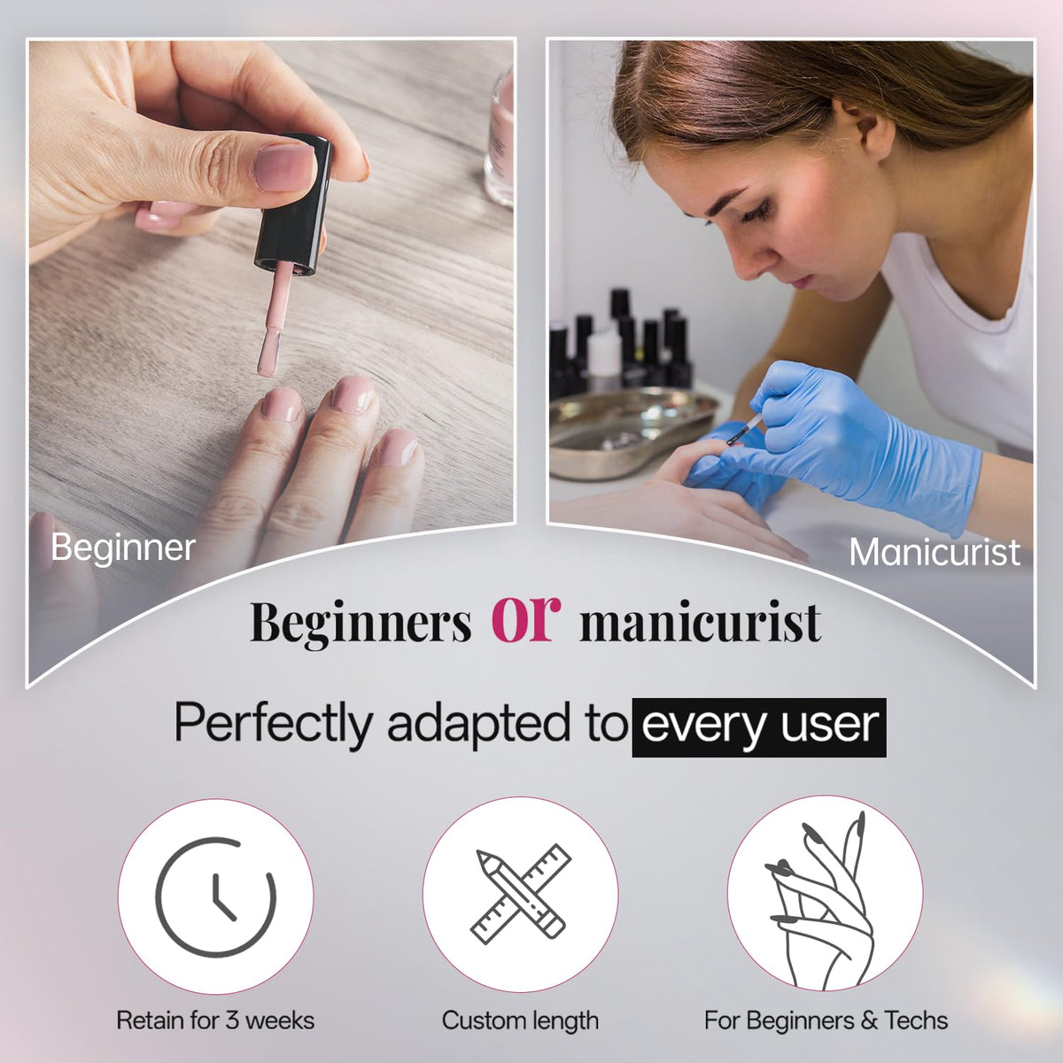 krofaue application in progress demonstrating simple glue-on use benefit