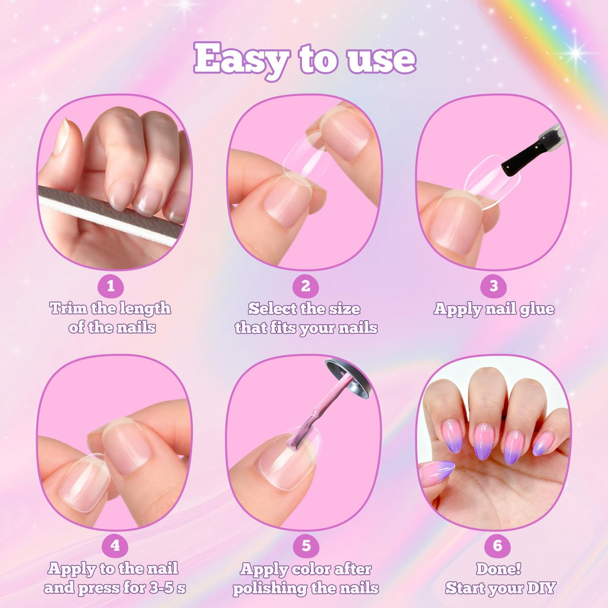krofaue clear tips prepped and ready for polish or nail art creativity