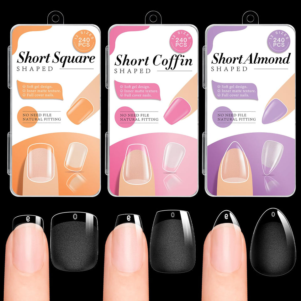 krofaue front packaging showing all three nail shapes and ample quantity benefit