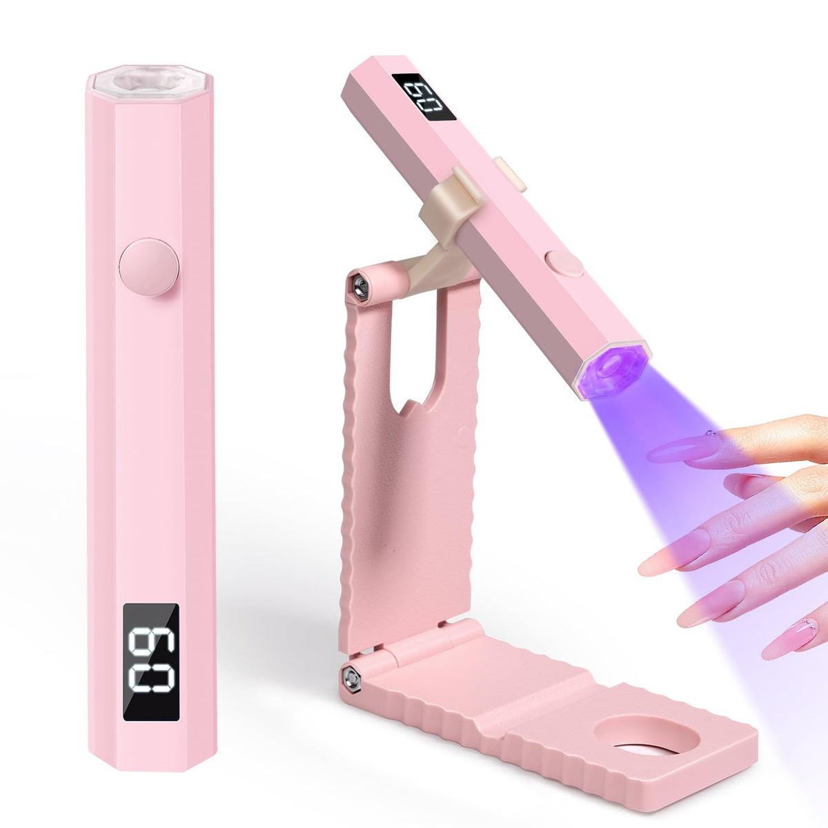 krofaue front view of compact UV lamp showing sleek profile and portability benefit