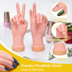 krofaue hands fitted with false tips demonstrating tip application benefit