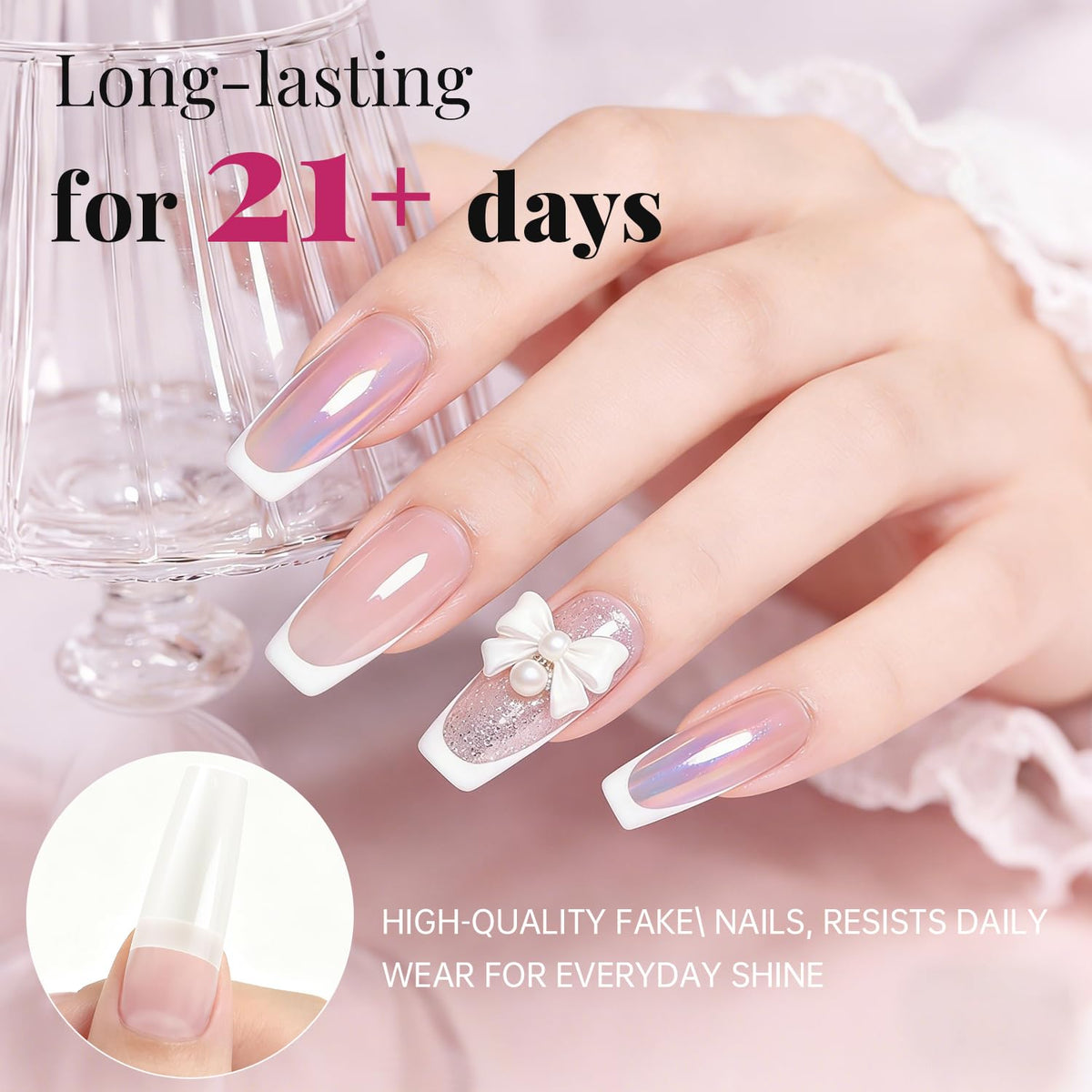 krofaue nails applied in almond shape demonstrating salon-quality finish