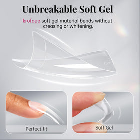 krofaue tips in use with gel application demonstrating easy adhesion and finish