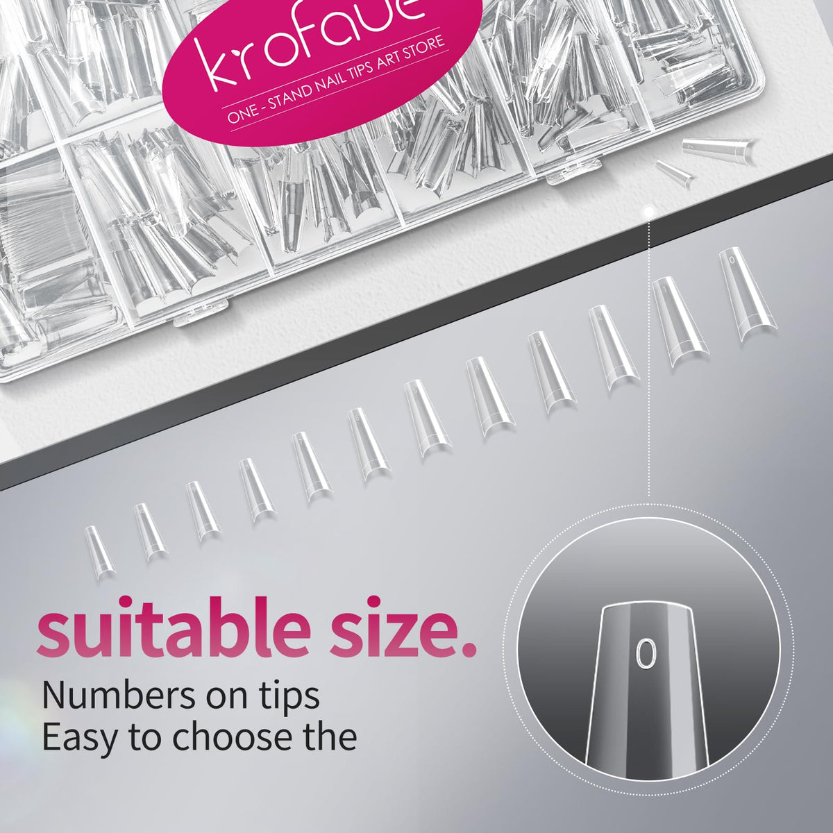 krofaue trimmed and filed tip sample demonstrating easy shaping