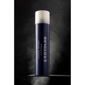 Kryolan 300 ml can in hand illustrating size and travel-ready convenience