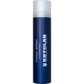 Kryolan aerosol fixing spray front view showing professional packaging and reliability