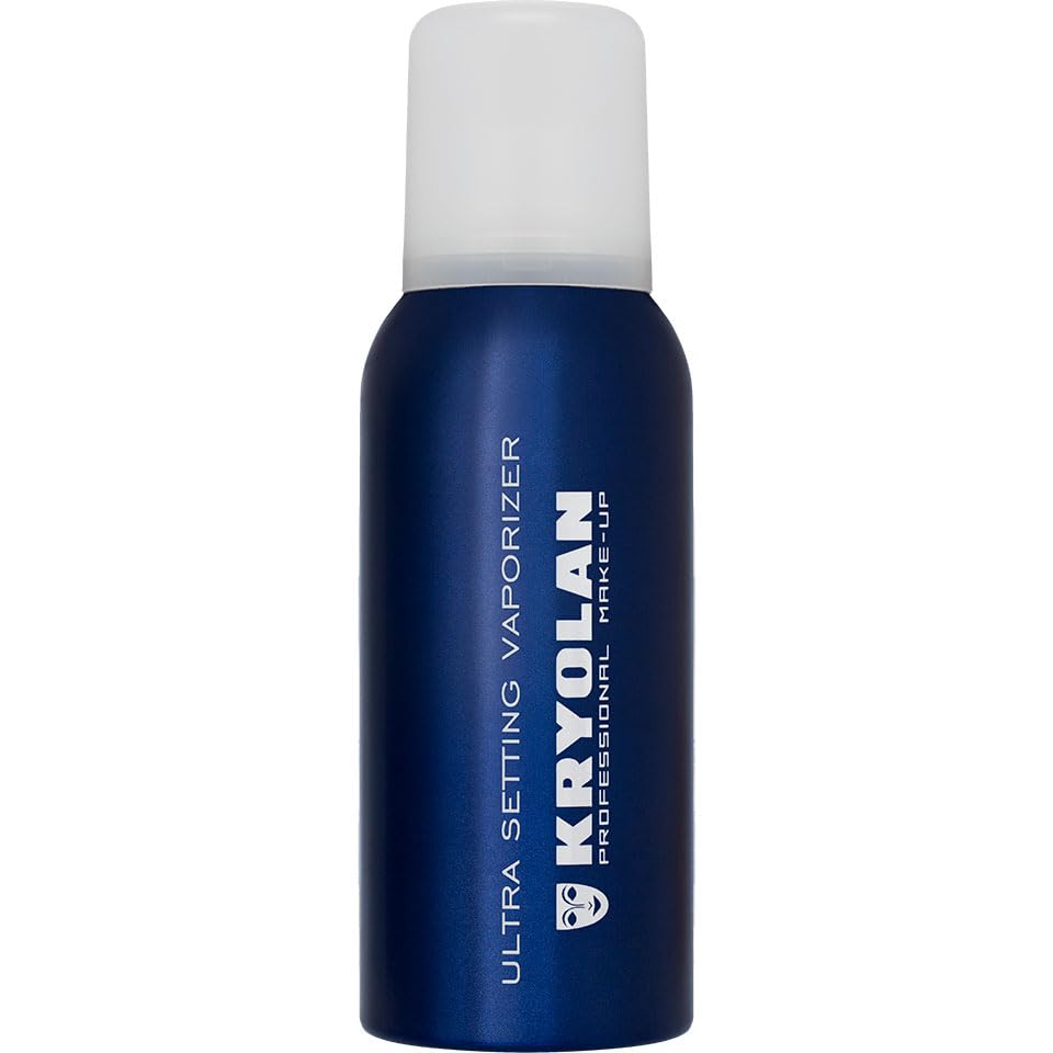 Kryolan Ultra Setting Vaporizer front packaging showing 100 ml bottle and label benefit longwear