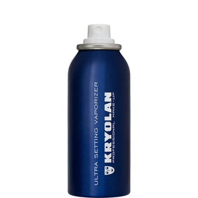 Kryolan Ultra Setting Vaporizer spray in use misting model face for even matte hold