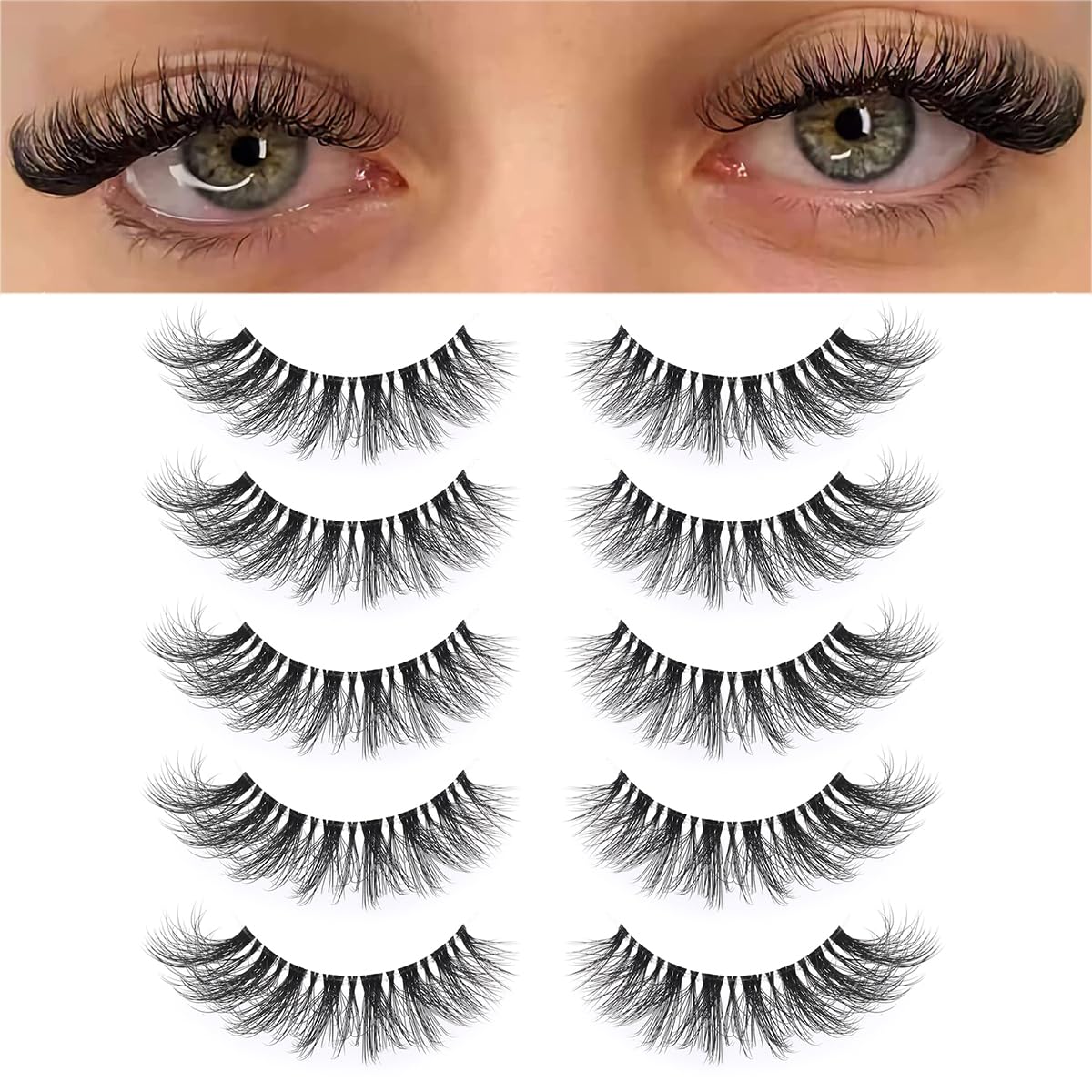 KSYOO front packaging showing cat-eye faux mink lashes for effortless lift