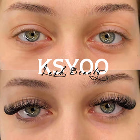 KSYOO texture close-up of wispy faux-mink strands for natural volume