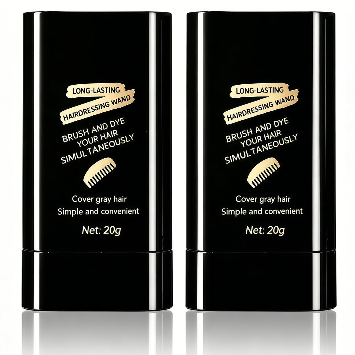 KTBKGV front packaging showing two black 2-in-1 comb sticks for fast touch-ups