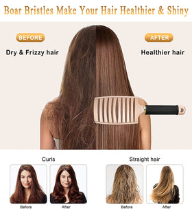 KTKUDY close-up of boar-style bristles distributing natural oils