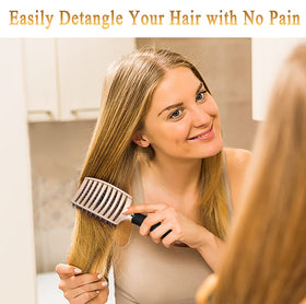 KTKUDY brush in hand detangling long hair with less pain