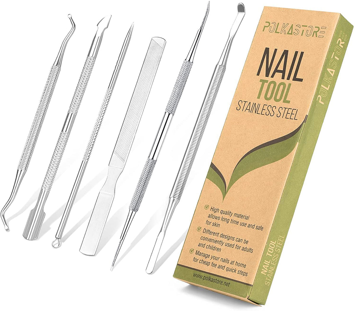KuanStore front view of six-piece tool set showing complete kit and portability benefit