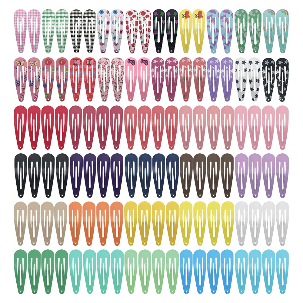 KUBOM front packaging showing 120 colorful snap hair clips and variety
