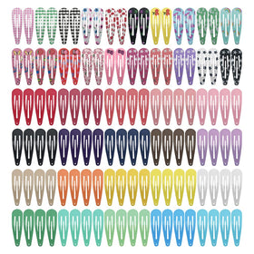 KUBOM front packaging showing 120 colorful snap hair clips and variety