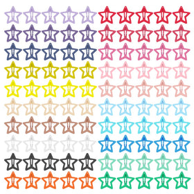 KUBOM front pack showing 100 star hair clips and colorful assortment for easy styling
