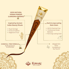 Kumari Kulture close-up of smooth henna paste texture highlighting even coverage